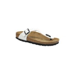 Klapki Birkenstock Gizeh 543763. Brązowe klapki damskie Birkenstock, bez wzorów, bez obcasa. Za 259,99 zł.