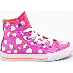 Converse - Trampki dziecięce. Szare buty sportowe dziewczęce marki Converse, z materiału. W wyprzedaży za 139,90 zł.