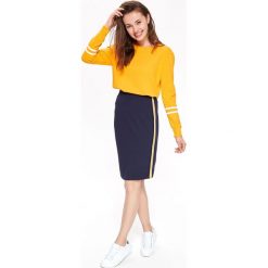 SPÓDNICA DAMSKA, Z TAŚMAMI. Szare spódniczki marki TROLL, na co dzień, na zimę, xs, z dzianiny, eleganckie. W wyprzedaży za 34,99 zł.