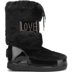 Love Moschino Śniegowce Czarny. Czarne śniegowce damskie Love Moschino, na zimę, z materiału, bez zapięcia. Za 800,95 zł.