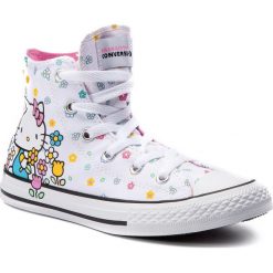 Trampki CONVERSE - Ctas Hi 664634C White/Pink/White. Białe trampki dziewczęce Converse, bez wzorów, z gumy, na sznurówki. W wyprzedaży za 169,00 zł.