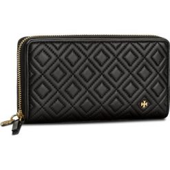Duży Portfel Damski TORY BURCH - Fleming Zip Continental Wallet 46542 Black 001. Czarne portfele damskie Tory Burch, bez wzorów, ze skóry. W wyprzedaży za 619,00 zł.