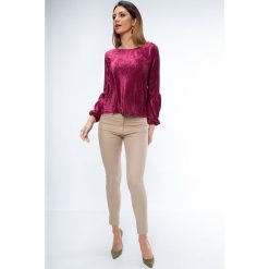 Spodnie skinny beżowe MP44310. Brązowe rurki damskie Fasardi. Za 59,00 zł.