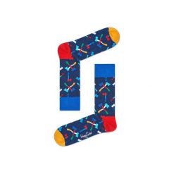 Skarpetki Happy Socks - Axe (AXE01-6000). Szare skarpetki męskie Happy Socks, w kolorowe wzory, z bawełny. Za 34,90 zł.