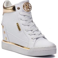 Sneakersy GUESS - FL5FN LFAL12 WHITE. Białe sneakersy damskie Guess, z materiału. Za 599,00 zł.