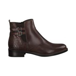Tamaris Botki brązowy female brązowy 38. Pomarańczowe botki damskie Tamaris, ze skóry, eleganckie, z paskami. W wyprzedaży za 114,00 zł.