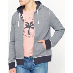 Bluza zapinana na zamek z kapturem. Szare bluzy męskie rozpinane marki La Redoute Collections, l, z bawełny, z długim rękawem, długie, z kapturem. Za 141,08 zł.