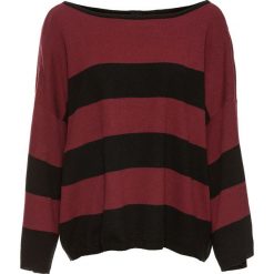 Swetry damskie: Sweter oversize „boxy” bonprix czarno-czerwony klonowy
