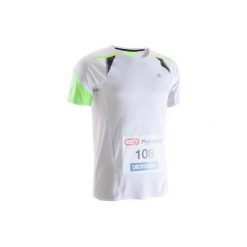 Koszulka do biegania krótki rękaw Kiprun męska. Białe t-shirty męskie marki KALENJI, xl, z poliesteru, z krótkim rękawem, do biegania. Za 79,99 zł.