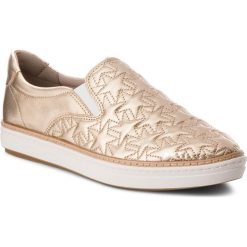 Tenisówki TOMMY HILFIGER - Star Metallic City Sneaker FW0FW02980 Mekong 709. Żółte półbuty damskie TOMMY HILFIGER, bez wzorów, ze skóry, bez zapięcia. W wyprzedaży za 279,00 zł.