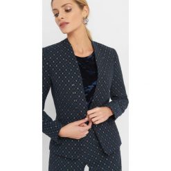 Taliowany żakiet z żakardu. Niebieskie marynarki i żakiety damskie Orsay, z haftami, z bawełny, eleganckie. Za 149,99 zł.