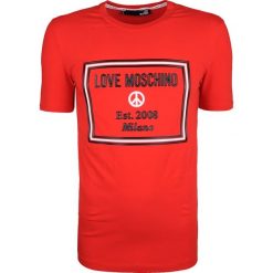 Love Moschino T-shirt. T-shirty męskie Love Moschino, z aplikacjami, z okrągłym kołnierzem. Za 299,00 zł.
