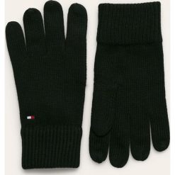 Tommy Hilfiger - Rękawiczki. Niebieskie rękawiczki męskie TOMMY HILFIGER, bez wzorów, z bawełny. Za 129,90 zł.