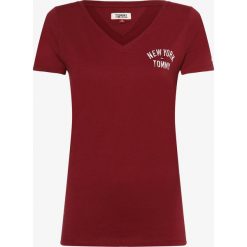 Tommy Jeans - T-shirt damski, czerwony. Czerwone t-shirty damskie Tommy Jeans, s, z nadrukiem, z bawełny, bez kołnierzyka. Za 159,95 zł.