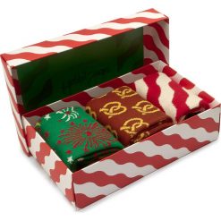 Zestaw 3 par wysokich skarpet unisex HAPPY SOCKS - XMAS08-4001 Kolorowy. Brązowe skarpetki damskie Happy Socks, bez wzorów, z elastanu. Za 99,90 zł.