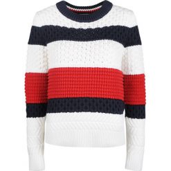 Tommy Hilfiger Sweter "Alexia". Swetry damskie TOMMY HILFIGER, w paski, z dzianiny, bez rękawów, bez kaptura. Za 349,00 zł.