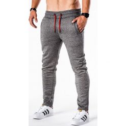 SPODNIE MĘSKIE DRESOWE P550 - GRAFITOWE. Szare spodnie dresowe męskie marki Ombre Clothing, s, z bawełny. Za 39,00 zł.