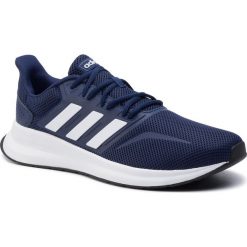 Buty adidas - Runfalcon F36201 Dkblue/Ftwwht/Cblack. Niebieskie buty sportowe męskie Adidas, ze skóry ekologicznej, bez zapięcia, do biegania. Za 199,00 zł.