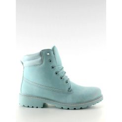 Timberki mono-colour niebieskie BL83 Blue. Niebieskie botki damskie ButyModne, klasyczne, bez obcasa, bez zapięcia. W wyprzedaży za 117,05 zł.
