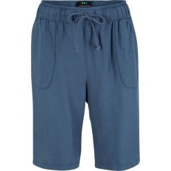 Bermudy z lnu z lyocellem, zrównoważony produkt bonprix indygo. Niebieskie szorty damskie bonprix, z lyocellu. Za 69,99 zł.