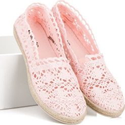 Espadryle damskie: Różowe koronkowe espadryle Seastar