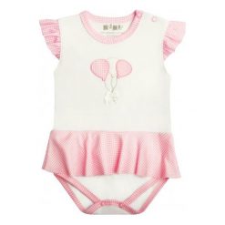 Nini Body Dziewczęce 74 Biały/Różowy. Białe body niemowlęce marki Nini, z haftami, z bawełny. Za 35,00 zł.