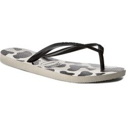 Japonki HAVAIANAS - Slim Animals 41033520128 White/Black. Czarne japonki damskie marki Havaianas, z gumy, na płaskiej podeszwie. Za 99,00 zł.