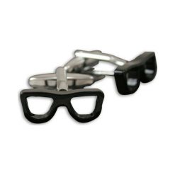 Czarne Spinki do Mankietów - OKULARY, Hipster, Hipsterskie SPMALT0050. Czarne spinki do mankietów męskie Alties, z mosiądzu. Za 45,00 zł.