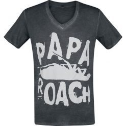 T-shirty męskie: Papa Roach Logo - V-Neck T-Shirt ciemnoszary