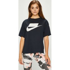 Nike Sportswear - Top. Niebieskie topy damskie marki Nike Sportswear, s, z nadrukiem, z bawełny, z okrągłym kołnierzem. W wyprzedaży za 119,90 zł.
