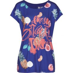 Bluzki, topy, tuniki: T-shirt z nadrukiem bonprix szafirowy z kolorowym nadrukiem