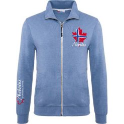 Golfy męskie: Sweter rozpinany „Visby” w kolorze błękitnym
