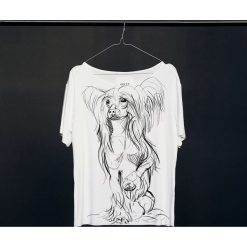 Chinese Crested Dog t-shirt woman. T-shirty damskie Pakamera, bez wzorów, z wiskozy, bez kołnierzyka. Za 129,00 zł.
