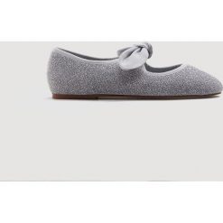 Mango Kids - Baleriny dziecięce Antoine. Szare baleriny dziewczęce marki Mango Kids, z materiału. Za 99,90 zł.