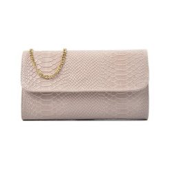 Torebki klasyczne damskie: Skórzana torebka w kolorze pudrowym – (S)25,5 x (W)15 cm