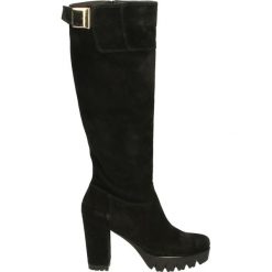 Kozaki - B195 VEL NERO. Czarne buty zimowe damskie Venezia, ze skóry, na platformie. Za 299,00 zł.