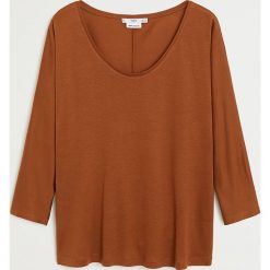 Mango - Longsleeve Lyover. Czarne bluzki damskie Mango, s, bez wzorów, z lyocellu, casualowe, z okrągłym kołnierzem. Za 79,90 zł.