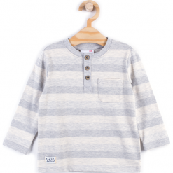 Koszulka. Szare t-shirty chłopięce z długim rękawem marki KNIGHT, z elastanu. Za 14,90 zł.