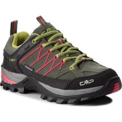 Trekkingi CMP - Rigel Low Trekking Shoes Wp 3Q13246 Kaki/Corallo 65BN. Zielone półbuty damskie CMP, ze skóry, eleganckie, bez obcasa, bez zapięcia. W wyprzedaży za 239,00 zł.