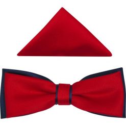 Czerwono-granatowa mucha męska slim B48. Czerwone muszki męskie Modini Moda Męska, na co dzień, bez wzorów, z tkaniny, eleganckie. W wyprzedaży za 49,50 zł.