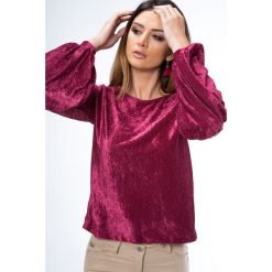 Bluzka z prążkowanego weluru bordowa MP17399. Czerwone bluzki damskie Fasardi, xl, bez wzorów, z weluru, bez kołnierzyka, bez rękawów. Za 39,00 zł.