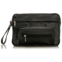 SKÓRZANA SASZETKA MĘSKA MILTON 8 BLACK. Czarne torby męskie skórzane marki Milton, bez wzorów, ze skóry. Za 59,00 zł.