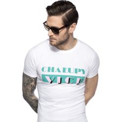 T-shirt CLAUDIO TSBS000055. Brązowe t-shirty męskie na lato, s, z nadrukiem, z bawełny. Za 79,00 zł.