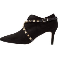 Lodi EBRO Ankle boot nero/oro. Czarne czółenka damskie marki Lodi, bez wzorów, ze skóry, bez obcasa. Za 899,00 zł.