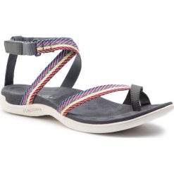Sandały MERRELL - District Mendi Wrap J97300 Turbulence. Szare klapki damskie Merrell, bez wzorów, ze skóry ekologicznej, sportowe, bez obcasa, bez zapięcia, outdoorowe. Za 279,00 zł.