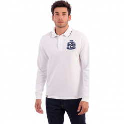 Koszulka polo w kolorze białym. Białe koszulki polo Polo Club Men, m, z haftami, z bawełny. W wyprzedaży za 217,95 zł.