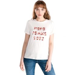 Pepe Jeans Marnie Koszulka Biały. Białe koszulki damskie Pepe Jeans, s, z aplikacjami, z bawełny, bez kołnierzyka, z krótkim rękawem. Za 180,95 zł.