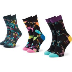 Zestaw 3 par wysokich skarpet unisex HAPPY SOCKS - SXNEW08-0100 Czarny Kolorowy. Czarne skarpetki damskie Happy Socks, bez wzorów, z elastanu. Za 119,00 zł.