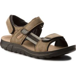 Sandały LANETTI - MS17009-1 Khaki. Pomarańczowe klapki męskie marki Lanetti, bez wzorów, ze skóry ekologicznej. Za 79,99 zł.