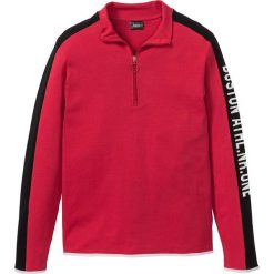 Shirt ze stójką bonprix czerwono-czarny. Czerwone koszulki męskie bonprix, s, bez wzorów, ze stójką, bez rękawów. Za 69,99 zł.
